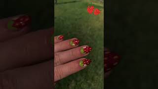 🍓🌼❤️ nails caamp strawberries diynails trendingshorts [upl. by Nwahsan]