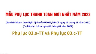 File Excel Mẫu Phụ lục thanh toán 03a amp 03c mới nhất năm 2023 Nghị định 992021NĐCP [upl. by Sunderland]