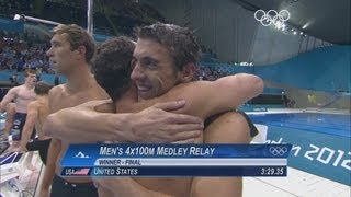 Michael Phelps Last Ever Race  USA Win Gold  London 2012 Olympics [upl. by Risan]