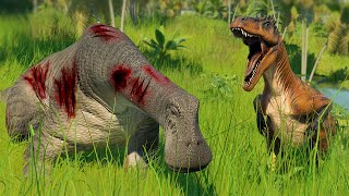 MEGALOSAURUS PACK HUNTING NIGERSAURUS HERD  Jurassic World Evolution 2 [upl. by Eiramana]