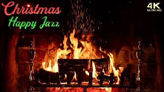 🔥 Christmas Fireplace w Happy Jazz Christmas Music 🔥 Instrumental Upbeat Christmas Jazz Ambience [upl. by Greyson]