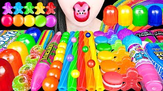 ASMR RAINBOW TWIZZLERS KOHAKUTO CANDY JELLY 다양한 무지개 디저트 트위즐러 코하쿠토 새콤딱풀 먹방 EATING SOUNDS MUKBANG [upl. by Merat]