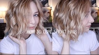 HOW TO CURL SHORT HAIR  EASY amp EFFORTLESSLY CUTE [upl. by Desiri]