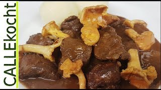 Saftiges Gulasch vom Wild zubereiten und schmoren  Wildragout Omas Rezept [upl. by Nooj185]