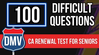 California DMV Written Renewal Test for Seniors 2024 100 Difficult Questions [upl. by Magulac582]