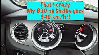 800 HP 1030 Nm Shelby GT500 340 kmh 210 mph Top Speed Acceleration on German Autobahn [upl. by Kus140]