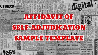 EXTRAJUDICIAL SETTLEMENT and AFFIDAVIT OF PUBLICATION SAMPLE TEMPLATE [upl. by Derfla]