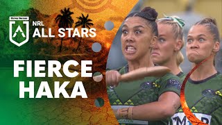 Womens Maori AllStars deliver a powerful rendition of the Haka  NRL on Nine [upl. by Halimak]