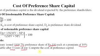 Lecture 61 How to Calculate the Cost of Preference share capital with Example [upl. by Chris801]