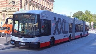 Doppelgelenkbus Hess Lightram Hybrid Hamburger Hochbahn Metrobus Double articulated bus [upl. by Atekal]