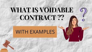 What is VOIDABLE CONTRACT with Examples Hindi Explanation voidable contract section 2i [upl. by Erich548]