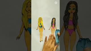 Paper doll dress up 👗 shorts craftyjas [upl. by Akimal947]