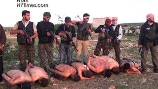 Graphic video Rebels execute Syrian soldiers [upl. by Sherri]