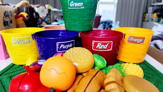 🌈 SATISFYING ASMR amp COLOR MATCHING PLAY FOOD [upl. by Garnet]