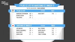 Fylde CC U17 v Garstang CC Under 17 [upl. by Kolva768]