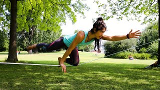 SlacklineYoga Tutorial by Andrea Dattoli The Pointer Pose [upl. by Kitrak]