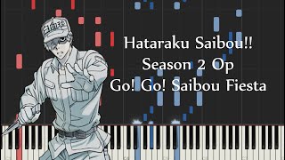 Hataraku Saibou Season 2 Op  Go Go Saibou Fiesta by The Cells at Work Cast Piano Sheet Music [upl. by Azne242]