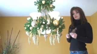 Video How To Decorate A Chandelier  Light Fixture For Christmas Part 3 [upl. by Donelu461]