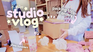 Packing orders for my customers after a big launch 📦 Small business Studio Vlog [upl. by Anasor450]