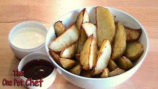 Oven Baked Spicy Potato Wedges  One Pot Chef [upl. by Nyliram144]