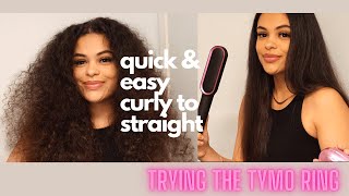 straightening my hair for the first time in 9 years TYMO RING straightening brush review [upl. by Leandro]