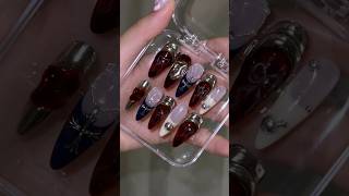 fall nails 🤎 fallnails nails pressonnails tortoiseshell nailtutorial nailart asmr [upl. by Gelasias]