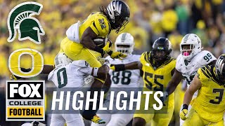 Michigan State Spartans vs No 6 Oregon Ducks Highlights  FOX College Football [upl. by Papert]