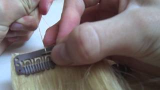 how to sew clips on hair extensions [upl. by Neufer]