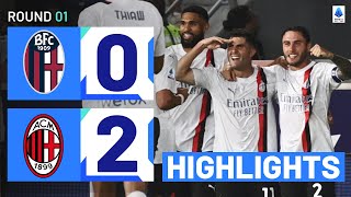 BolognaMilan 02  Pulisic scores on debut Goals amp Highlights  Serie A 202324 [upl. by Stacey]