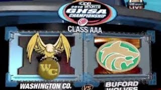 GHSA 3A Final Buford vs Washington County  Dec 13 2013 [upl. by Barbabra]