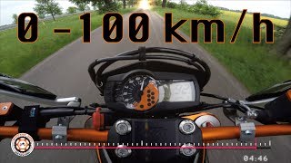 KTM 690 SMC R  0100 kmh Beschleunigung [upl. by Jt628]