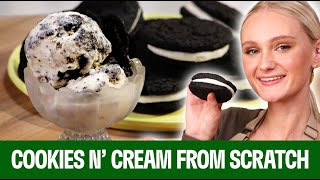 The Ultimate Cookies N Cream Ice Cream  From Scratch with Tini [upl. by Yrreiht]