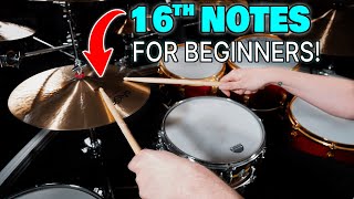 Next Step For Beginner Drummers 16th Note Grooves  QUICK DRUM LESSON [upl. by Amre93]