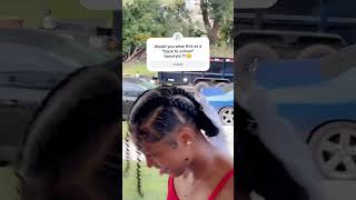 4 Stitch braids 2bunsb2skool braidscornrowsfourbraidsstitch [upl. by Dasya]