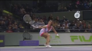 Tennis Radwanska begeistert mit PirouettenTrickschlag [upl. by Vookles]