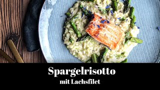 Spargelrisotto mit Lachsfilet Rezept [upl. by Analos]