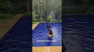 swimming pool with waterfall view in ayatana coorg resort coorg resort waterfall view [upl. by Charyl]