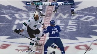 Joe Thornton vs Nazem Kadri Jan 4 2018 [upl. by Yecies786]