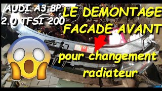 👍AUDI A3 TFSI TDI COMMENT DEMONTER FACADE AVANT😛✅ POUR CHANGER SON RADIATEUR MOTEUR 👍FACILEMENT 💪 [upl. by Baillie368]