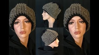 How to Crochet a Chunky Hat for Men Pattern 309│by ThePatternFamily [upl. by Thomey282]