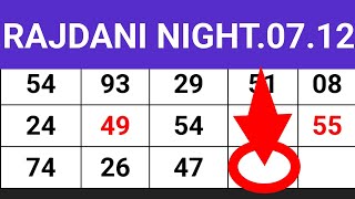 07122023 Radhani Night Today  Rajdhani Night Open  Rajdhani Night Chart [upl. by Nosreip890]