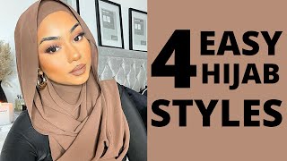 4 EASY HIJAB STYLES  TUTORIAL 2021 [upl. by Kcirdaed206]