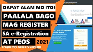 POEA EREGISTRATION AND PEOS ONLINE REGISTRATION [upl. by Nosak]