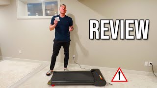 Sunny Health amp Fitness Walking Pad Slim Flat Underdesk Compact Treadpad Treadmill Review [upl. by Almund]