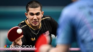 American Kanak Jha swipes his way to Round of 32 in mens table tennis  Paris Olympics  NBC Sports [upl. by Nnayllek869]