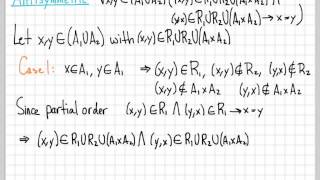 Proof and Problem Solving  Partial Order Example 01 [upl. by Neelyaj]