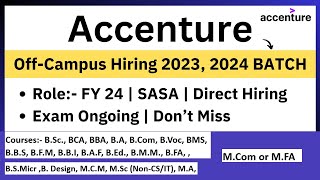 Accenture OffCampus Drive 2023 2024 BATCH  Role SASA  BCA BSC Hiring  17 Feb Exam Update [upl. by Alice229]