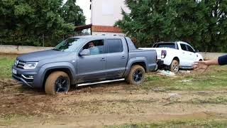 2017 VW Amarok Pulling a 2017 Ford Ranger Offroading [upl. by Eynobe836]