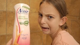 PRETEEN FIRST SHAVE  NAIR HAIR REMOVER LOTION REVIEW [upl. by Ytissahc207]