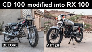 CD 100 MODIFIED INTO YAMAHA RX 100  BUDGET MODIFICATION [upl. by Evilo]